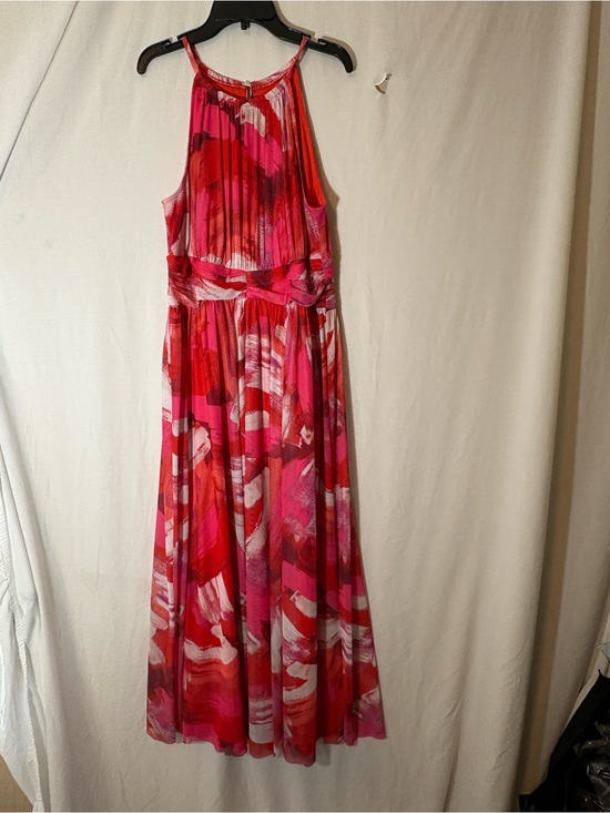 London Times Dresses & Skirts - London Times Pink & Red Abstract Halter Maxi Dress